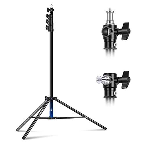 Image of NEEWER 9.8ft/3m Air Cushioned Light Stand, Heavy Duty Metal Photography Tripod Stand with 1/4"to 3/8" Reversible Spigot, 3 Way Mounting Interface & Metal Locking Knobs, Max Load 5.5lb/2.5kg