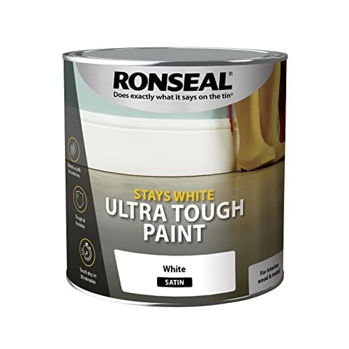 Image of Ronseal Stays White Ultra Tough Pure Brilliant White Paint for Wood an