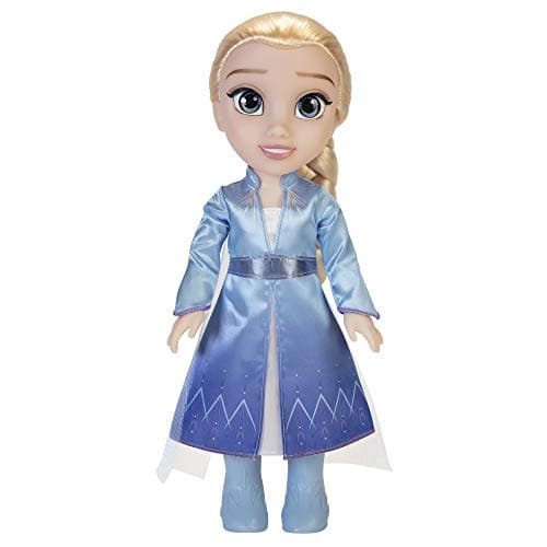 Image of Disney Frozen 2 Elsa Travel Doll, 14”/ 35cm Tall Doll Includes Film Inspired Iconic Fashion Dress, Boots and Long Plaited Hair for Added Play, for Girls Aged 3+