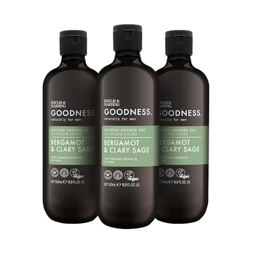 Image of Baylis & Harding Goodness Men's Bergamot & Clary Sage Natural Shower Gel, 500 ml (Pack Of 3) - Vegan Friendly