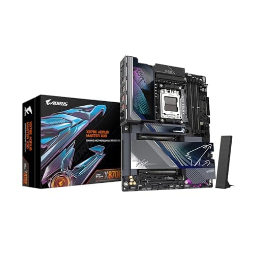 Image of GIGABYTE X870E AORUS Master X3D AMD AM5 ATX motherboard, supports AMD Ryzen 9000/8000/7000 series processors, DDR5, 18+2+2 total power phase, 5X M.2, PCIe 5.0, USB4 Type-C, WIFI7, 5 year warranty