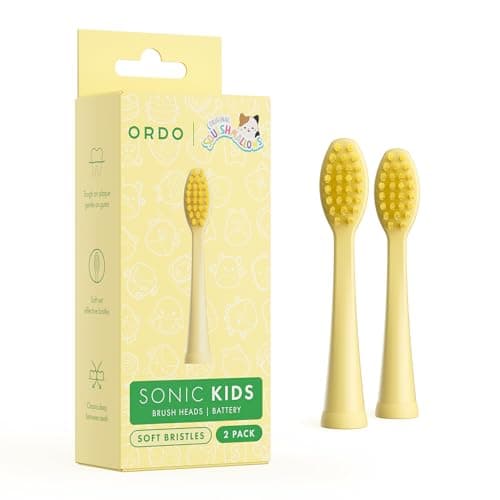 Image of Ordo Squishmallows 2 Replacement Brush Heads for Battery Toothbrush, Soft Bristles, Gift for Kids Aged 4 Years and Up, Wanda