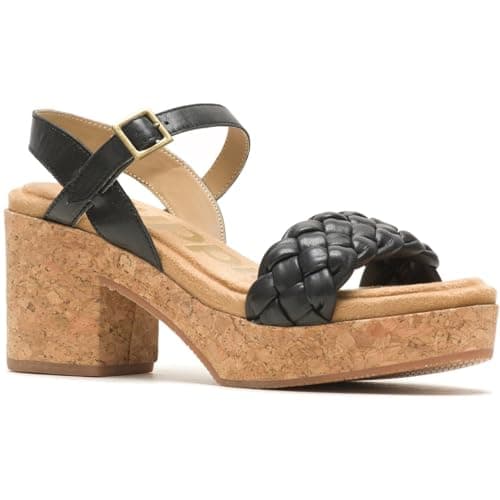 Image of Hush Puppies Women's Poppy Quarter Strap Sandal, Black, 8 UK