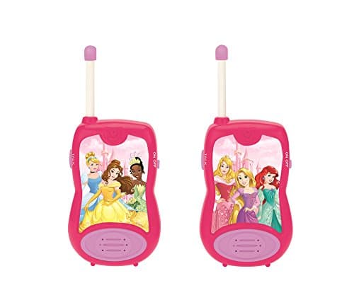 Image of LEXIBOOK, Princesses Disney, Walkie-Talkies 200m, Communication Toy for Girls, 2 Communication Channels, Belt Clip, Battery Operated, Pink, TW12DP