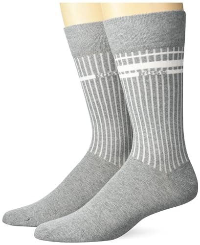 Image of BOSS Men's 3-Pack Small Color Block Rib Cotton Socks 3 Pack, Silver Grey Melange, 39-47 EU (Pack of 3)