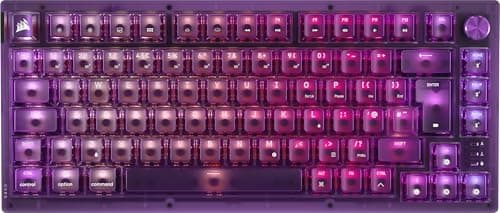 Image of Corsair K65 PLUS WIRELESS 75% RGB Hot-Swappable Mechanical Gaming Keyboard – QWERTY UK Layout, Pre-Lubricated MLX Red v2 Linear Switches, Dual-Layer Sound Dampening – Atomic Purple