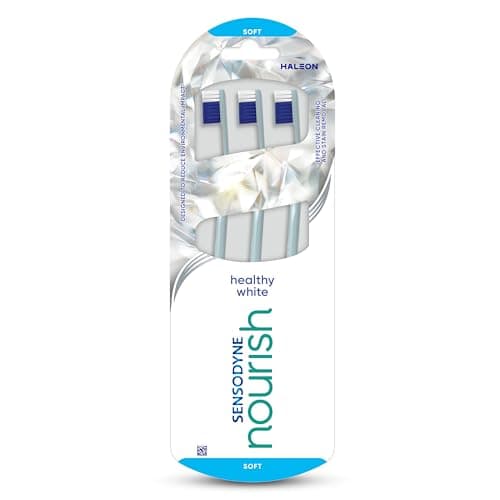 Image of Sensodyne Toothbrush Nourish Healthy White Multipack, Gentle on Sensitive Teeth, 3 pack