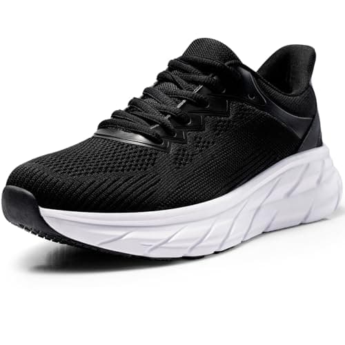 Image of Harvest Land Womens Chunky Trainers Walking Gym Running Shoes Tennis Shoes Lightweight Sneakers Black 5