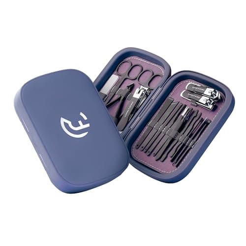 Image of CAELYN & FRANCIS 18Pcs Manicure Set, Professional Stainless Steel Nail Care Tools, Portable Grooming Kit for Travel and Home, Ideal Nail Clippers, Gift for Men Women Friends and Parents (Royal Blue)