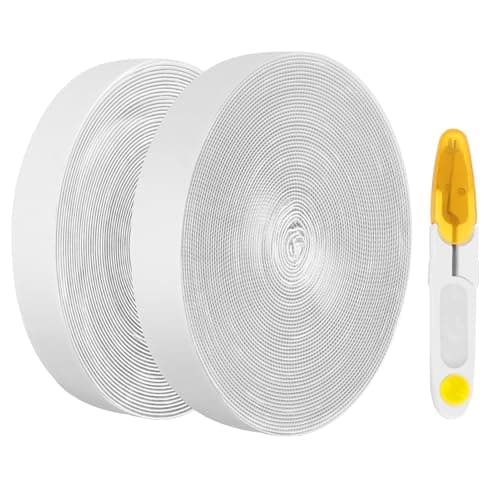 Image of Somiara Hook and Loop Tape Strong,20 mm x 10 m, Heavy Duty Double Sided Sticky Tape, Self Adhesive Sticky Back Fastening Tape for Home, Office, DIY (White)