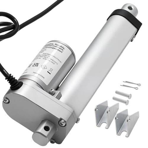 Image of VEVOR 12V Linear Actuator, 4 Inch Stroke 0.6"/s High-Speed Linear Motion Actuator, 225lbs/1000N with IP54 Protection & Mounting Bracket for Lift Desk, Recliner Chairs, Window Door Opener