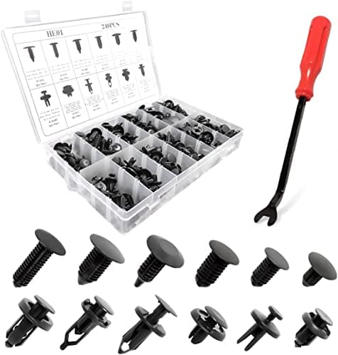 Image of CGEAMDY 240 PCS Bumper Retainer Clip Kit for Car, Car Plastic Rivets Fastener Push Retainer Set Including Most Common Sizes Auto Push Rivets for Door Trim Panel Most Cars, with Remover Tool (240)