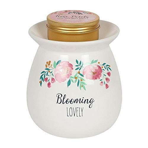 Image of Multicolor Ceramic Large Blooming Lovely Wax Melt Burner Gift Set - 11cm x 10cm (1 Set) - Vibrant & Unique Design, Aromatherapy & Ambiance Enhancer - Perfect for Every Home