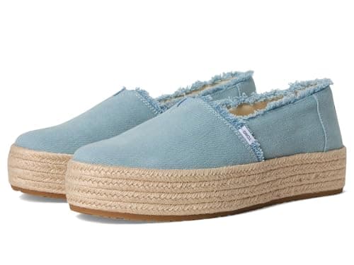 Image of TOMS Women's Valencia Platform Espadrille Sneakers Loafer Flat, Blue, 7.5 UK