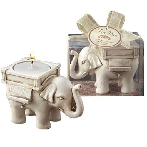 Image of Scented Candle Holder Candleholders for Votive Birthday Candles Tea Light Holders Set 2 PACK ELEPHANT DESIGN