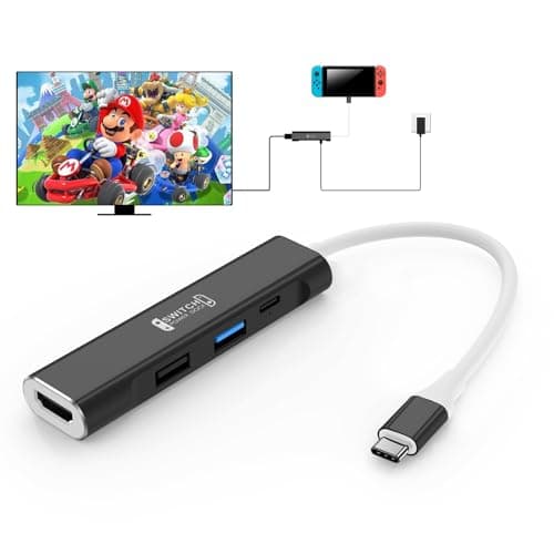Image of RREAKA Switch Dock for Nintendo Switch OLED, 4 in 1 Switch TV Adapter with 4K HDMI, USB 3.0 Port, Type C 100W Charging, Portable Switch Docking Station Travel, for Samsung Dex S24 (black & white)