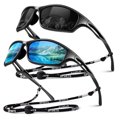 Image of LINVO Polarised Sports Sunglasses Mens Womens Driving Fishing Running Cycling Shades Wrap Around Frame UV400 Protection