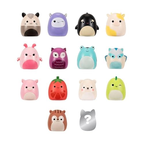Image of Squish-a-longs by Original Squishmallows 14 Pack - 1-Inch Mini-Squish with 4 Accessories, 1 Ring, and a Collector’s Guide - Collect, Trade, & Play