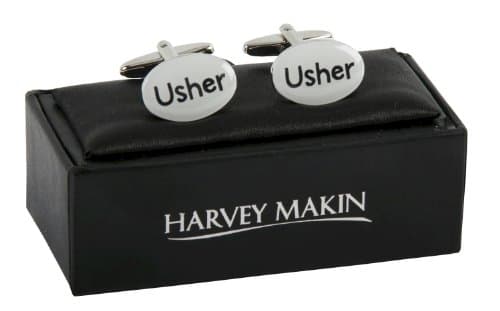 Image of Harvey Makin Rhodium Plated Cufflinks "Usher"