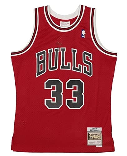 Image of Mitchell & Ness Scottie Pippen #33 Chicago Bulls NBA Kids Swingman Road Jersey, S