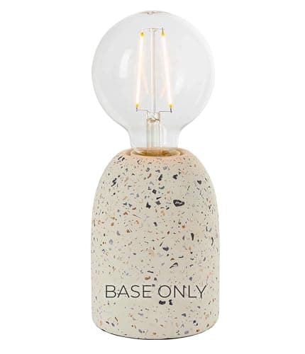 Image of National Lighting Ulla E27 Table Lamp Base – White Terrazzo Ceramic, Modern Decorative Accent Base Only – E27 LED Compatible, Coastal, Nordic, Scandi Style