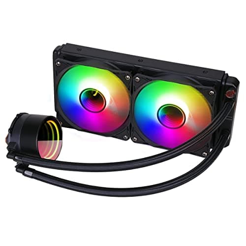 Image of CiT Pro Glacier 240mm AIO CPU Liquid Cooler – 240mm Radiator – 250W TPD - 2×120mm ARGB PWM Fans – Infinity ARGB Pump Cap – AM5, AM4 – LGA 115X, 17XX, 1366, 2011, 1200 Compatible | Black