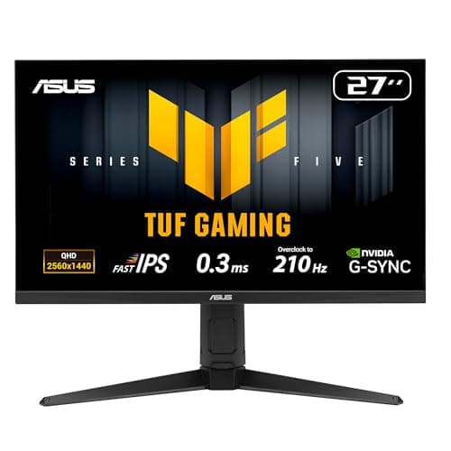 Image of ASUS TUF Gaming Series 5 - VG27AQL5A Gaming Monitor – 27-inch, QHD(2560x1440), 210Hz(OC), Fast IPS, ELMB SYNC, 0.3ms GTG (min.), Stereo speaker, DisplayWidget Center, Gaming AI, Height Adjustment