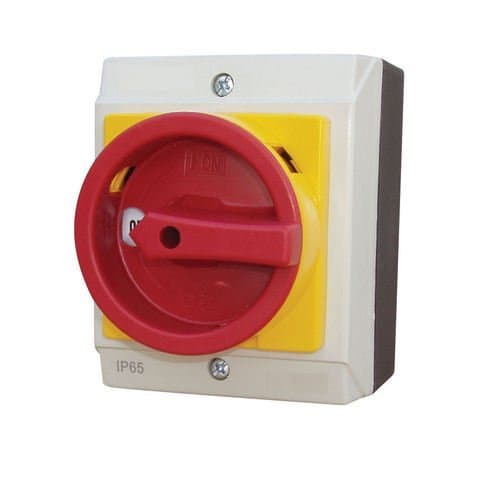 Image of 20 Amp 4 Pole Rotary Isolator Switch Surface Mounted IP65 Lockable