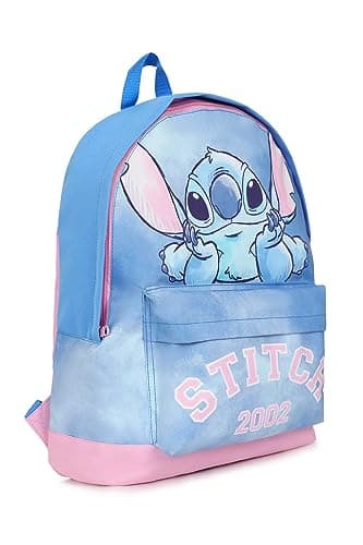 Image of Disney Lilo and Stitch Girls Backpack, Kids Schoolbag, Rucksack Blue