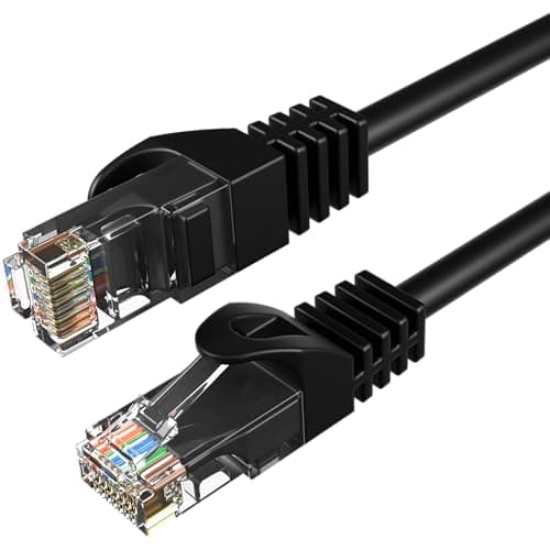 Image of Cables Direct Online Cat6 0.5M Network Ethernet Patch Cable, 550Mhz Internet Wire, Compatible with PC, Laptop, Modem, Router, TVs, Printer Cord, Consoles for Home and Office, Black