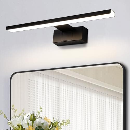Image of Homefire LED Bathroom Mirror Light 30cm - 6W Mirror Lamp for Bathroom Black Wall Light IP44 Waterproof Modern Wall Light Neutral White 4000K White