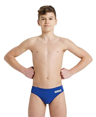 Image of ARENA Solid Team Junior Baby Swimsuit, Quick-Drying, MaxLife Fabric Swimming Trunks with Maximum Chlorine Resistance and UV 50+ Protection Royal-White