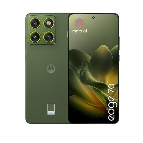 Image of Motorola edge 70 PANTONE Bronze Green 6.67" 1.5K Super HD display · 5.99 mm ultrathin design · 4800 mAh silicon-carbon battery · triple 50 MP AI camera · Snapdragon 7 Gen 4 with Co2 offset