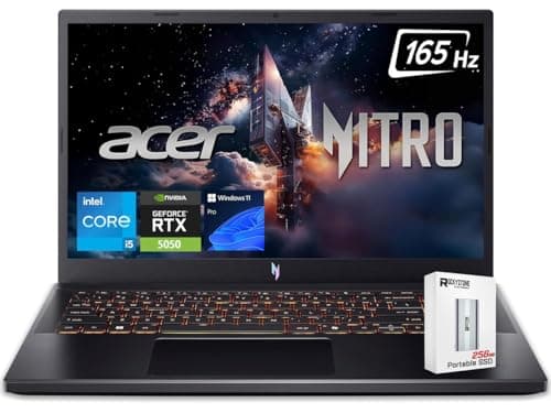 Image of acer Nitro V 15 Gaming Laptop, 15.6" FHD 165Hz Display, 13th Intel 8-Core i5-13420H(>Intel i7-1260P), NVIDIA GeForce RTX 5050 8GB GDDR7 Graphics, Backlit KB, Win11 PRO, W/256GB PSD(16GB|1TB SSD)