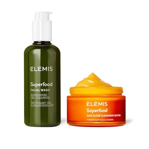 Image of ELEMIS Superfood AHA Facial Cleanser to Brighten & Nourish Skin, Gentle Double Cleansing, Anti-Wrinkle, Hydrating Formula Removes Makeup & Leaves Plump, Healthy & Glowing Complexion - Single or Bundle