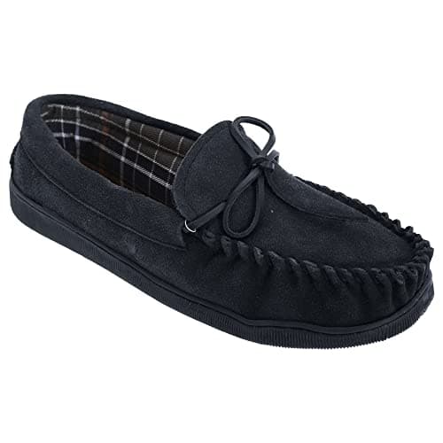 Image of Sleepers Mens Adie Real Suede Moccasin Slippers (10 UK) (Navy Blue)