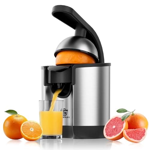 Image of SUPERLEX Citrus Juicer Electric Orange Lemon Juicer Stainless Steel Juice Press with Removable Pulp Filter Efficient Extraction Compact Orange Squeezer for Orange Lemon Grapefruit Citrus Fruits
