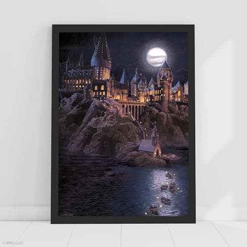 Image of Harry Potter Print - Boats to Hogwarts Poster Wall Art (29.7cm x 42cm - A3)