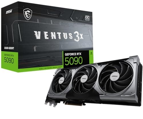 Image of msi Gaming RTX 5090 32G Ventus 3X OC Graphics Card (32GB GDDR7, 512-bit, Extreme Performance: 2452 MHz, DisplayPort x3 2.1a, HDMI 2.1b, NVIDIA Blackwell Architecture)