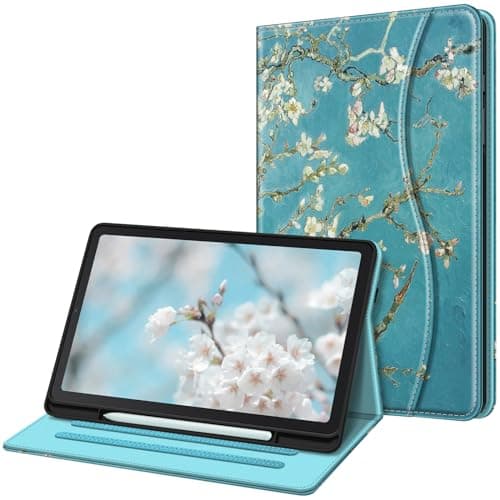 Image of FINTIE Case for Samsung Galaxy Tab S6 Lite 10.4 Inch 2024/2022/ 2020 with S Pen Holder, Multi-Angle Viewing Soft TPU Back Cover with Pocket Auto Wake/Sleep, Blossom