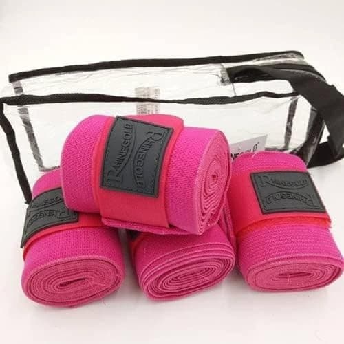 Image of Rhinegold Elasticated Training Bandages-Raspberry