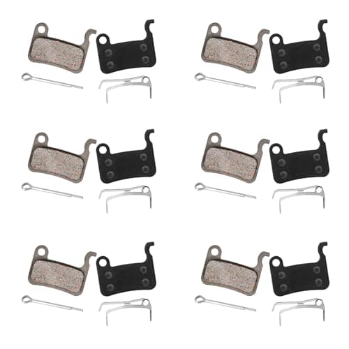 Image of 6Pairs Resin Bicycle Bike Brake Pads, Resin Semi-Metal Bicycle Disc Brake Pads, Noise-Reducing Bike Brakes Compatible with Shimano Deore XT XTR LX SLX Hone Alfine Saint Disc Brake