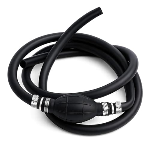 Image of Saipor Universal 3/8" 10mm Fuel Line Assembly with Primer Bulb and Steel Hose Clamps, 6.8FT Fuel Hose Line for Marine Outboard Boat Motor & RVs