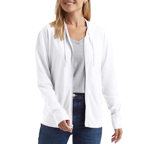 Image of Hanes Women's jersey athletic hoodies, White, M UK