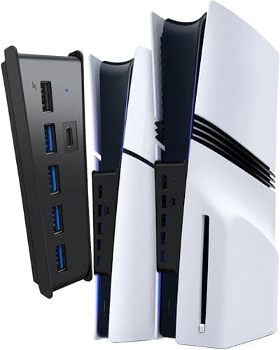 Image of Joso 6 Port USB Hub for PS5 Pro/Slim, USB High-Speed Expansion Hub Charger Splitter Compatible with Play-Station 5 Slim/PS5 Pro, Extender Adapter 4 USB + 1 USB Charging Port + 1 Type C Port