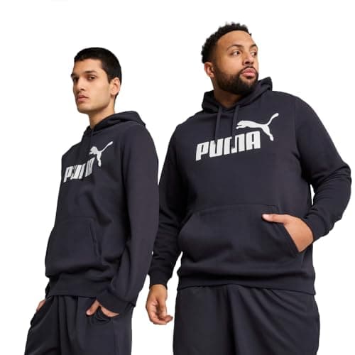 Image of PUMA Men's Essentials Logo Fleece Hoodie (Available in Big & Tall) Hooded Sweatshirt, New Navy Ss25, M