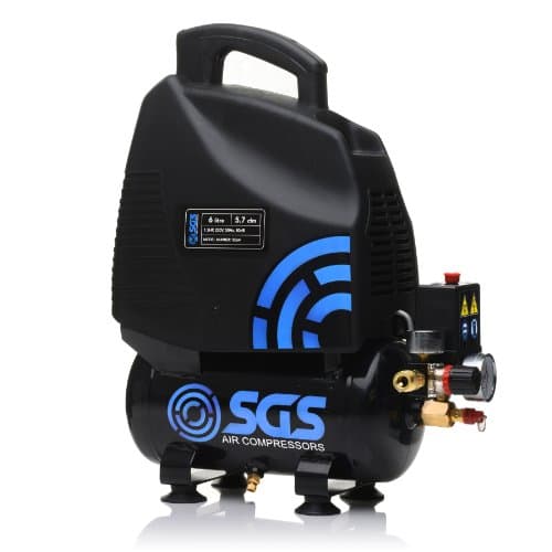 Image of SGS 6 Litre Portable Air Compressor, Oil Free 1.5HP 5.7CFM 115PSI, Electric 230V