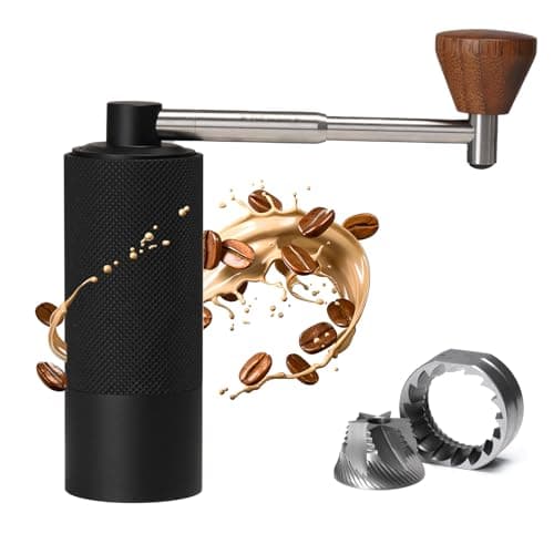 Image of TIMEMORE Coffee Grinder Manual with Foldable Small Handle Portable Coffee Grinder Chestnut NaNo3 Numerical External Adjustable Setting, Double Bearing Positioning for Travl, Camping Black