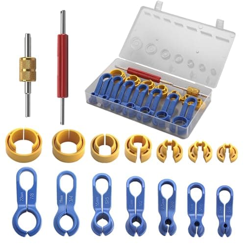Image of 16PCS Car AC Fuel Line Disconnect Tool Set with Storage Box,1/4" 5/16" 3/8" 1/2" 5/8" 3/4" 7/8" Fuel Line Removal Tool,Fuel Lines & Transmission Oil Cooler Lines for Most Vehicles