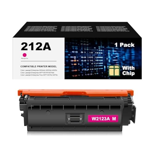 Image of (With Chip) 212A Toner Cartridge Replacement for HP 212 A 212X W2123A for Color LaserJet Enterprise M554, M555 Series, MFP M578 Series( Magenta 1 Pack)